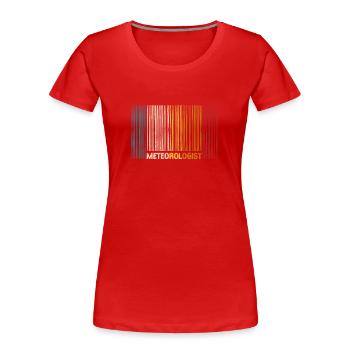 Météorologue Prévisions météorologiques - T-shirt bio Premium Femme - rouge - Devant - Mia (176cm)