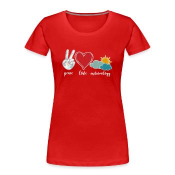 Météorologue Prévisions météorologiques - T-shirt bio Premium Femme - rouge - Devant - Mia (176cm)