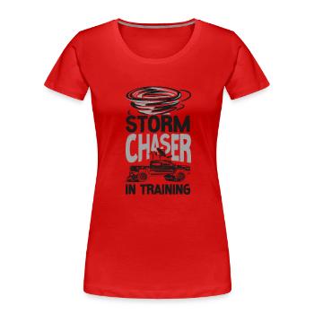 Storm Chaser Hurricane Meteorology - Frauen Premium Bio T-Shirt - Rot - Vorne - Mia (176cm)