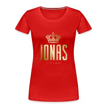 Jonas - T-shirt bio Premium Femme - rouge - Devant - Mia (176cm)