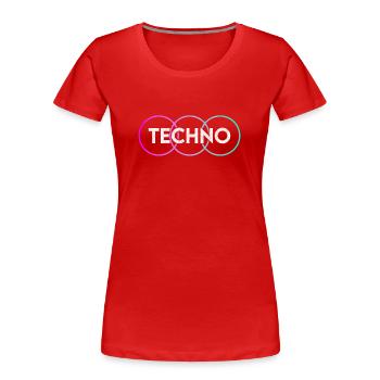 Techno - T-shirt bio Premium Femme - rouge - Devant - Mia (176cm)