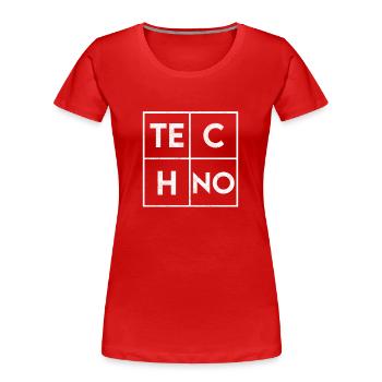 Techno - T-shirt bio Premium Femme - rouge - Devant - Mia (176cm)