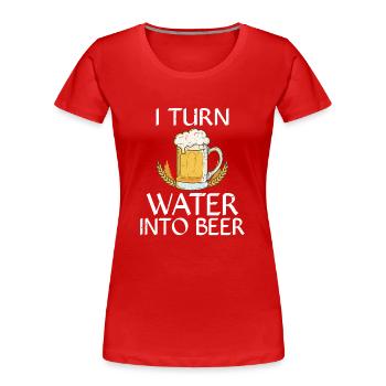I turn water into beer Brauen Brauerei und Hobby B - Frauen Premium Bio T-Shirt - Rot - Vorne - Mia (176cm)