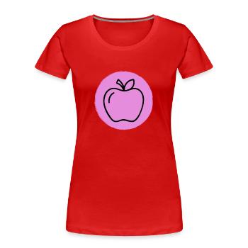 Apfel - Frauen Premium Bio T-Shirt - Rot - Vorne - Mia (176cm)