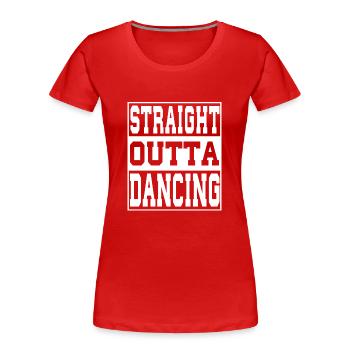Danser en disant drôle - T-shirt bio Premium Femme - rouge - Devant - Mia (176cm)