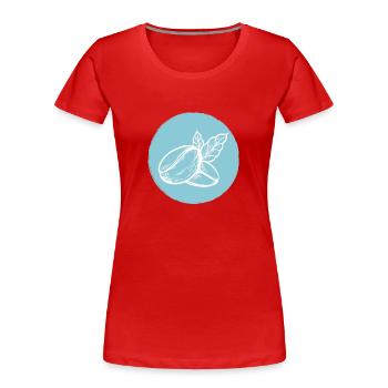 Kaffee Kaffeebohne - Frauen Premium Bio T-Shirt - Rot - Vorne - Mia (176cm)