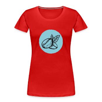 Kaffee Kaffeebohne - Frauen Premium Bio T-Shirt - Rot - Vorne - Mia (176cm)