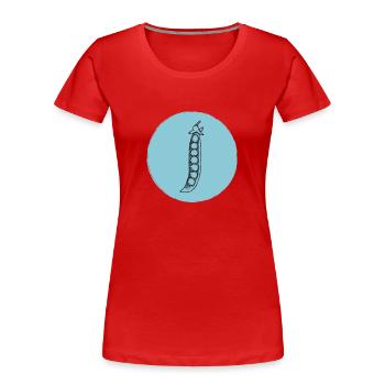 Erbsen - Frauen Premium Bio T-Shirt - Rot - Vorne - Mia (176cm)