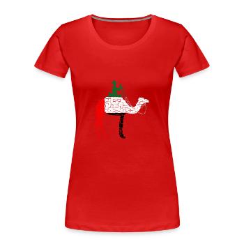 Vereinigte Arabische Emirate Flagge Kamelreiter - Frauen Premium Bio T-Shirt - Rot - Vorne - Mia (176cm)