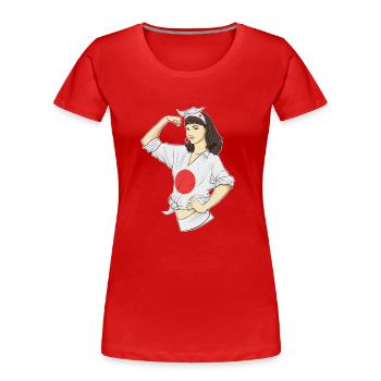 Japanese Girl Unbreakable I Japanese Heritage I - Women's Premium Organic T-Shirt - red - Front - Mia (176cm)
