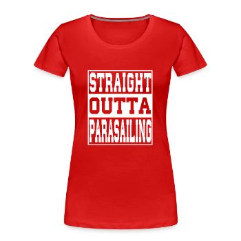 Parachute ascensionnel en disant drôle - T-shirt bio Premium Femme - rouge - Devant - Mia (176cm)