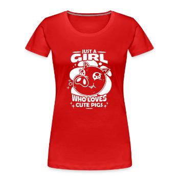 Cochon - T-shirt bio Premium Femme - rouge - Devant - Mia (176cm)