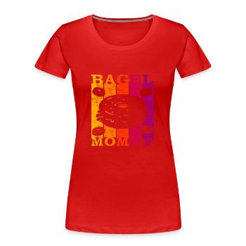 Bagel Mommy - Frauen Premium Bio T-Shirt - Rot - Vorne - Mia (176cm)