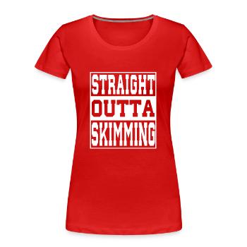 Écrémer en disant drôle - T-shirt bio Premium Femme - rouge - Devant - Mia (176cm)