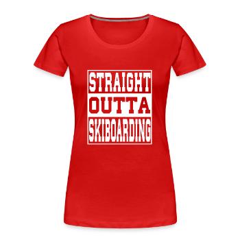 Skiboarding en disant drôle - T-shirt bio Premium Femme - rouge - Devant - Mia (176cm)