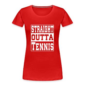 Tennis Spruch lustig - Frauen Premium Bio T-Shirt - Rot - Vorne - Mia (176cm)