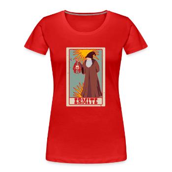 Ermite Tarot Card Shaman Fortune Telling - Women's Premium Organic T-Shirt - red - Front - Mia (176cm)