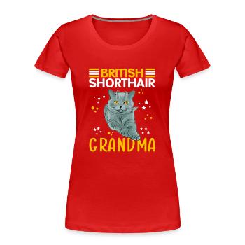 British Shorthair Grandma Cat Owner Gift - Women's Premium Organic T-Shirt - red - Front - Mia (176cm)