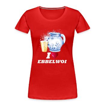 I love Ebbelwoi - Ich liebe Apfelwein Most Hessen - Frauen Premium Bio T-Shirt - Rot - Vorne - Mia (176cm)