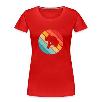 Broccoli Vegan Lover Retro Healthy Gift idea - Frauen Premium Bio T-Shirt - Rot - Vorne - Mia (176cm)