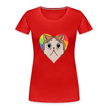 LGBT Cat Exotic Shorthair Cat Rainbow - Women's Premium Organic T-Shirt - red - Front - Mia (176cm)