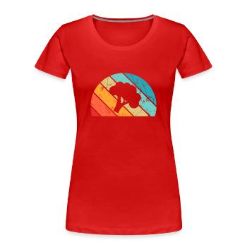 Broccoli Vegan Lover Retro Healthy Gift idea - Frauen Premium Bio T-Shirt - Rot - Vorne - Mia (176cm)