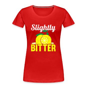 Légèrement amer Limonade Stand Lemon Lover Fruit - T-shirt bio Premium Femme - rouge - Devant - Mia (176cm)