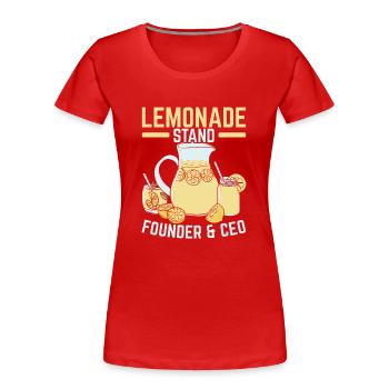 Lemonade Stand Founder & CEO Lemon Fruit Beverage - Women's Premium Organic T-Shirt - red - Front - Mia (176cm)
