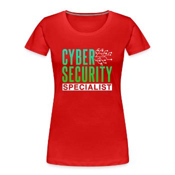Cybersecurity Spezialist Hack Hacker IT Sicherheit - Frauen Premium Bio T-Shirt - Rot - Vorne - Mia (176cm)
