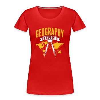 Geography Expert Geography Student Geographer - Women's Premium Organic T-Shirt - red - Front - Mia (176cm)