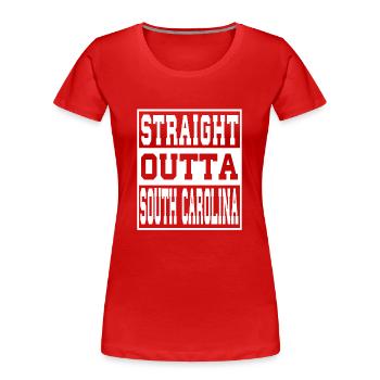 South Carolina Spruch Lustig South Carolina - Frauen Premium Bio T-Shirt - Rot - Vorne - Mia (176cm)