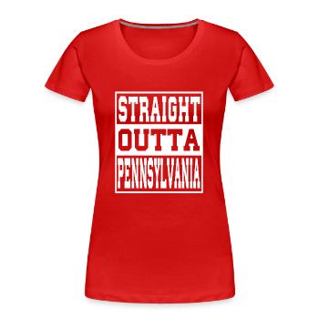 Pennsylvanie disant drôle Pennsylvania Cadeau - T-shirt bio Premium Femme - rouge - Devant - Mia (176cm)