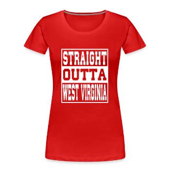 West Virginia Spruch Lustig West Virginia Geschenk - Frauen Premium Bio T-Shirt - Rot - Vorne - Mia (176cm)