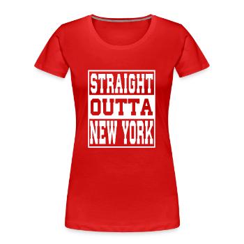 New York dit drôle Cadeau de New York - T-shirt bio Premium Femme - rouge - Devant - Mia (176cm)
