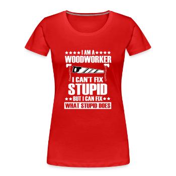 Woodworkers - Women's Premium Organic T-Shirt - red - Front - Mia (176cm)