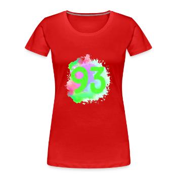 93 Number of blobs - Women's Premium Organic T-Shirt - red - Front - Mia (176cm)