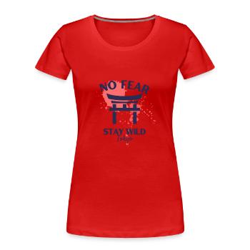 Design japonais avec texte sans crainte combiné - T-shirt bio Premium Femme - rouge - Devant - Mia (176cm)