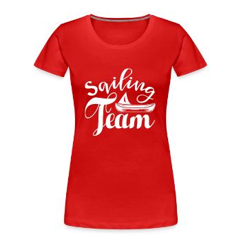 SEGEL TEAM - Frauen Premium Bio T-Shirt - Rot - Vorne - Mia (176cm)