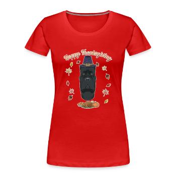 Joyeux Thanksgiving I Dog Lover I Cane Corso - T-shirt bio Premium Femme - rouge - Devant - Mia (176cm)