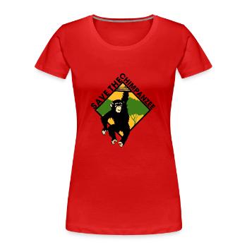 Singe - T-shirt bio Premium Femme - rouge - Devant - Mia (176cm)