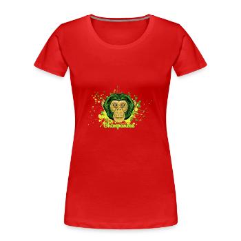 Singe - T-shirt bio Premium Femme - rouge - Devant - Mia (176cm)