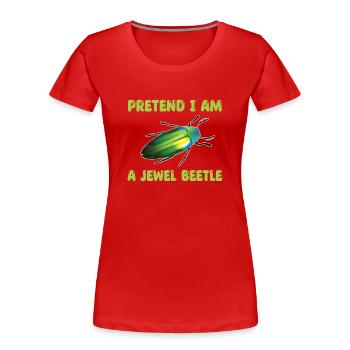 Magnifiques coléoptères - T-shirt bio Premium Femme - rouge - Devant - Mia (176cm)