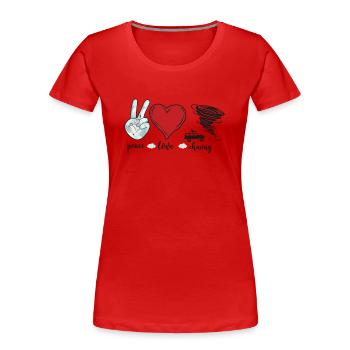 Storm Chaser Hurricane Meteorology - Frauen Premium Bio T-Shirt - Rot - Vorne - Mia (176cm)