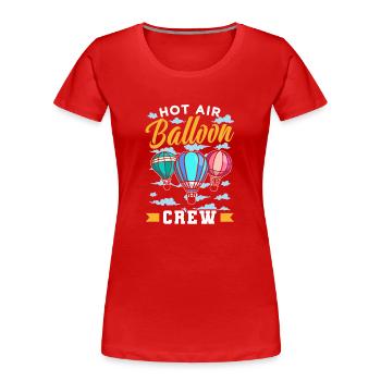 Vol en montgolfière équipage Balloonist Balloonist - T-shirt bio Premium Femme - rouge - Devant - Mia (176cm)