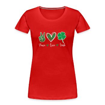 Peach Dear Irish St. Patrick's Day Ireland Irish - Women's Premium Organic T-Shirt - red - Front - Mia (176cm)
