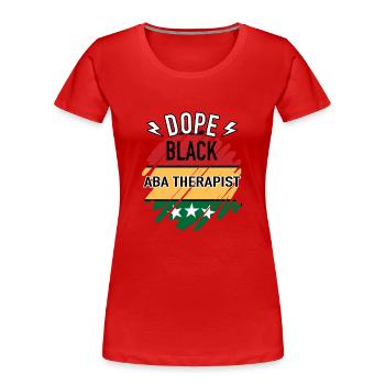 Black History Month ABA Therapeut Juneteenth Tag - Frauen Premium Bio T-Shirt - Rot - Vorne - Mia (176cm)
