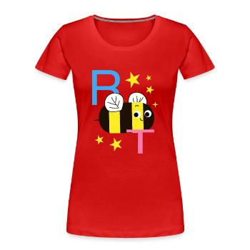 Registrierter Verhaltenstechniker RBT Lustiges Wortspiel - Frauen Premium Bio T-Shirt - Rot - Vorne - Mia (176cm)