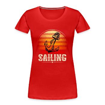 Segeln Segler Segelboot - Frauen Premium Bio T-Shirt - Rot - Vorne - Mia (176cm)
