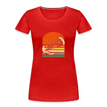 Kitesurfen Retro Vintage Surfbrett Kiteboard Kite - Frauen Premium Bio T-Shirt - Rot - Vorne - Mia (176cm)