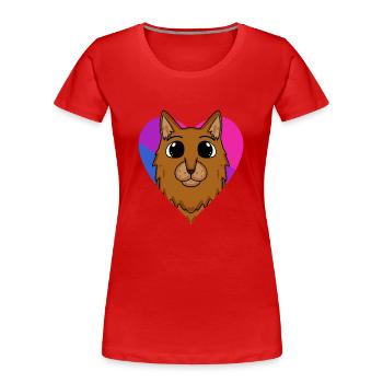 Bisexuell Somali Katze Geschenk - Frauen Premium Bio T-Shirt - Rot - Vorne - Mia (176cm)